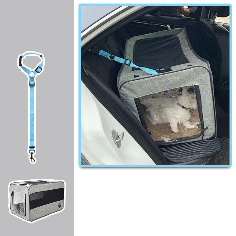 Portable Folding Pet Carrier Bag Travel Bag With Safety Zippers