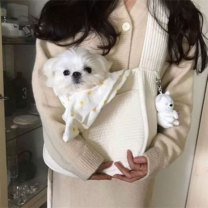 Handmade Pet Carrier Canvas Shoulder Tote Bag for Travel