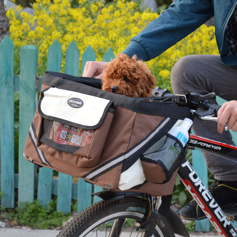 Removable Front Bicycle Basket Carrier for Small Pets