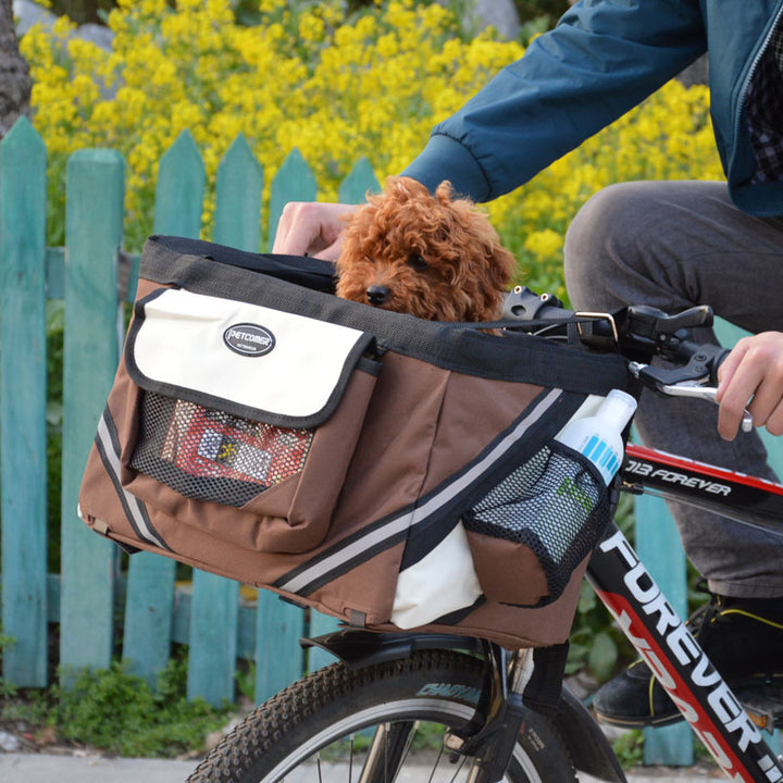 Removable Front Bicycle Basket Carrier for Small Pets