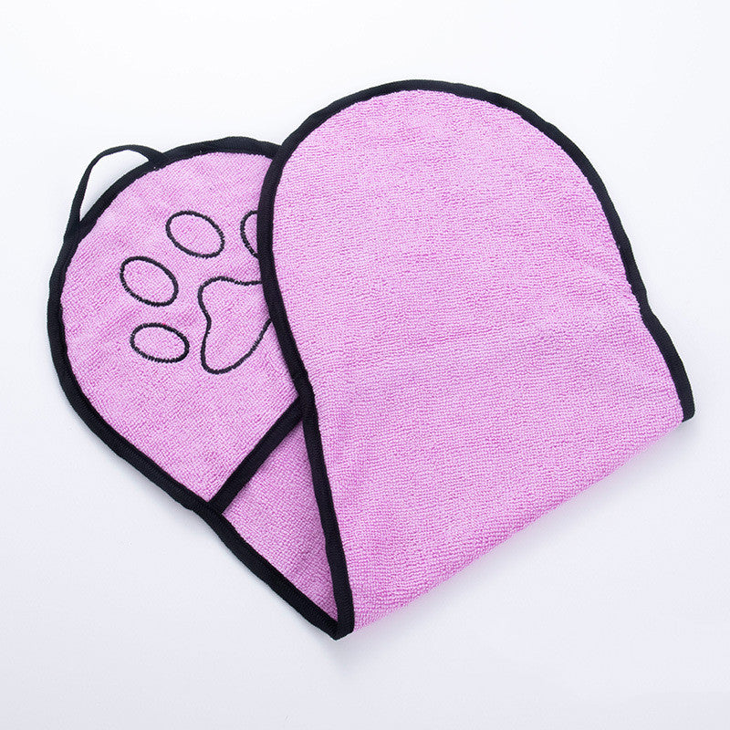 Solid Color Absorbent Pet Bath Towel Quick Drying