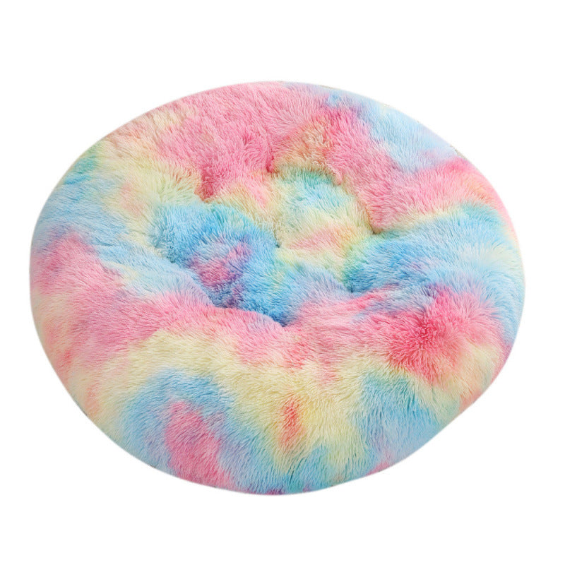 Round Plush Pet Mat Soft Cozy Indoor Bed