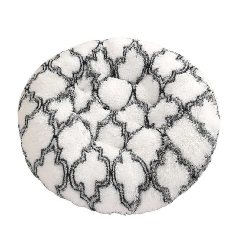 Round Plush Pet Mat Soft Cozy Indoor Bed