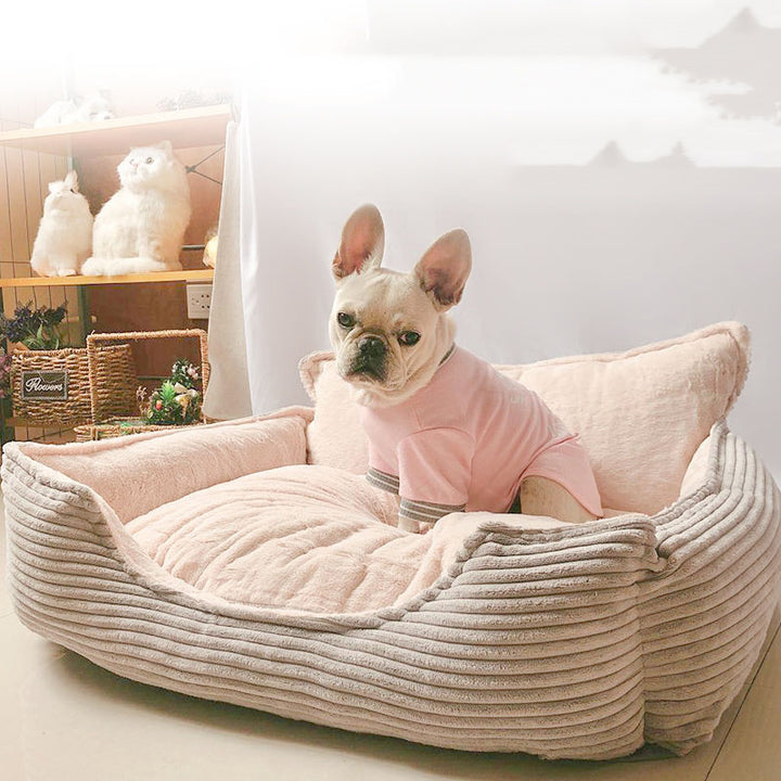 Plush Removable Washable Pet Bed Soft Warm Kennel Cushion