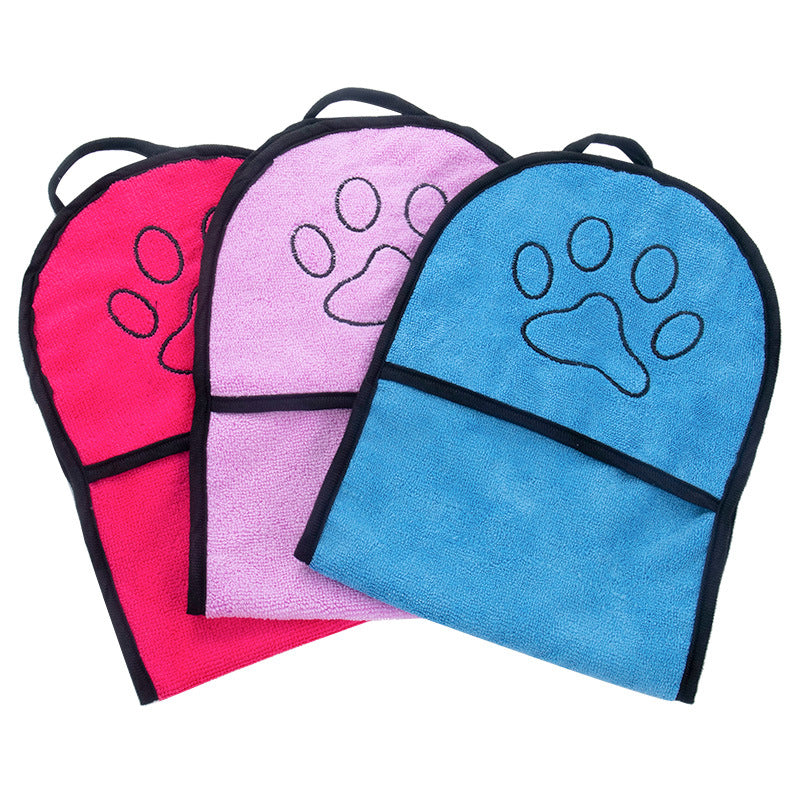 Solid Color Absorbent Pet Bath Towel Quick Drying