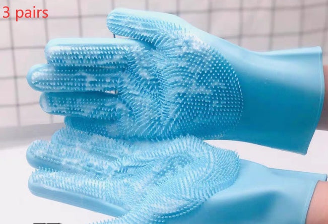 Silicone Pet Grooming Brush And Massage Bath Gloves