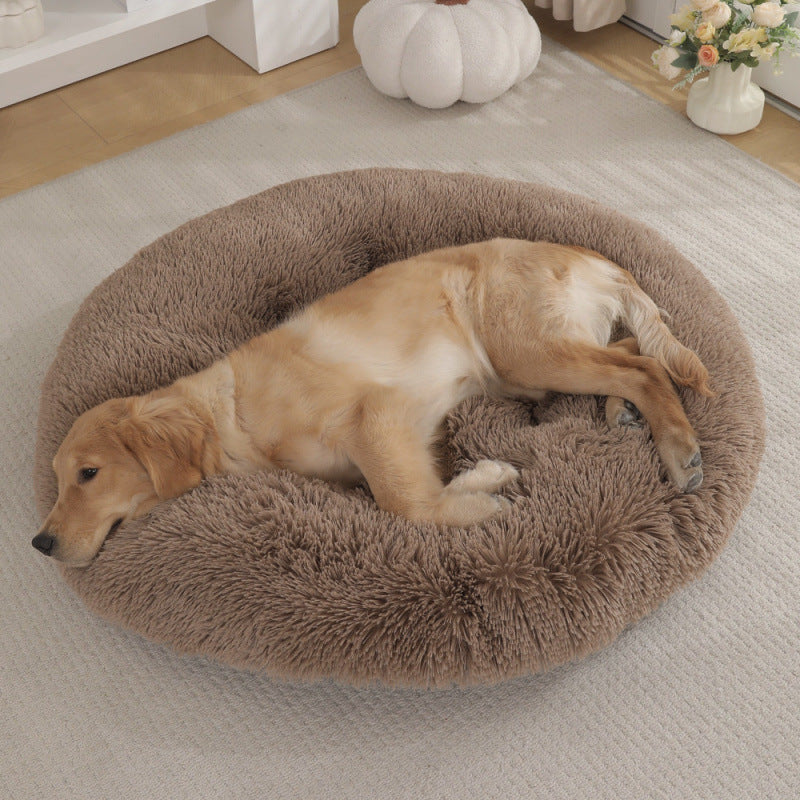 Round Plush Pet Mat Soft Cozy Indoor Bed