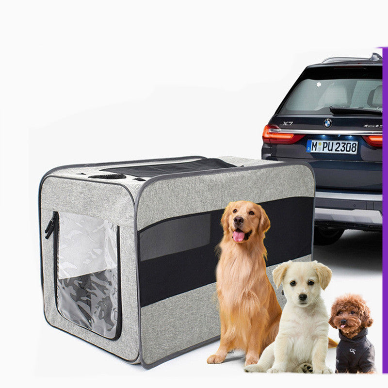 Portable Folding Pet Carrier Bag Travel Bag With Safety Zippers