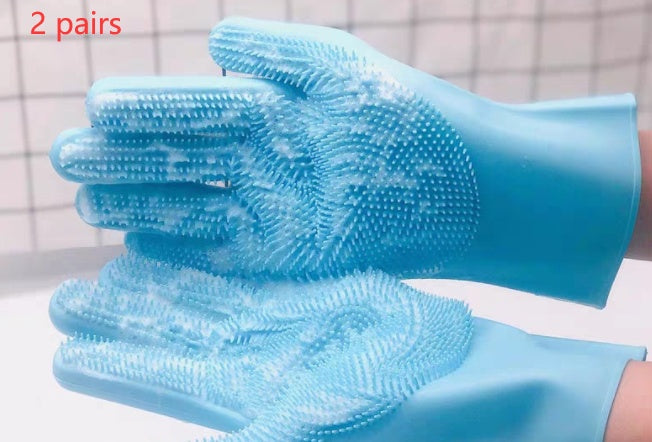 Silicone Pet Grooming Brush And Massage Bath Gloves