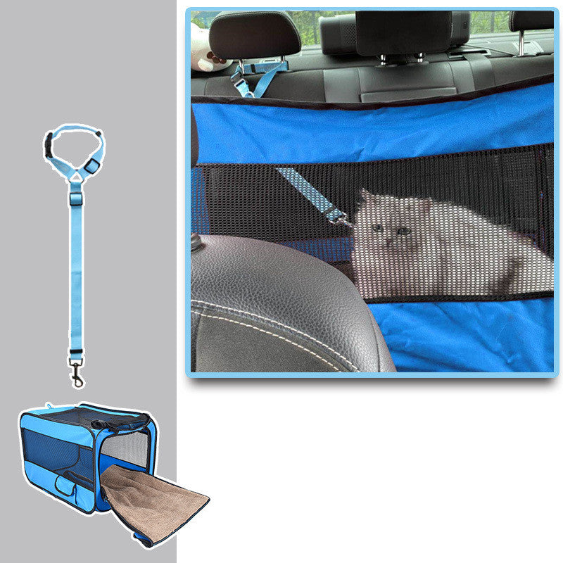 Portable Folding Pet Carrier Bag Travel Bag With Safety Zippers