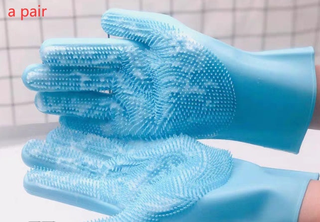 Silicone Pet Grooming Brush And Massage Bath Gloves