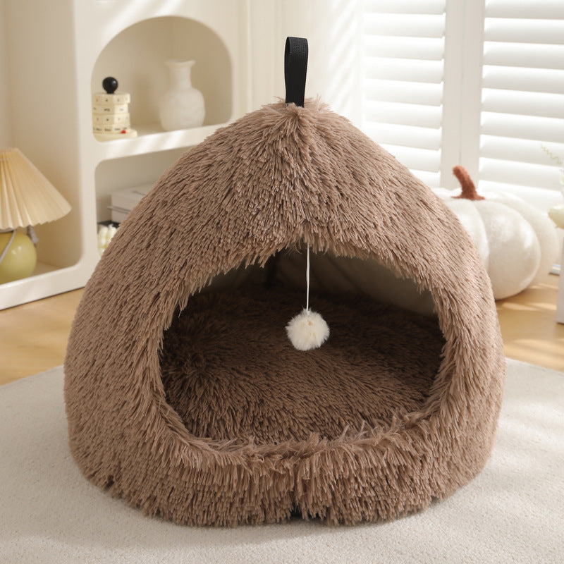 Plush Winter Pet Bed Soft Cozy Warm Sleeping Nest