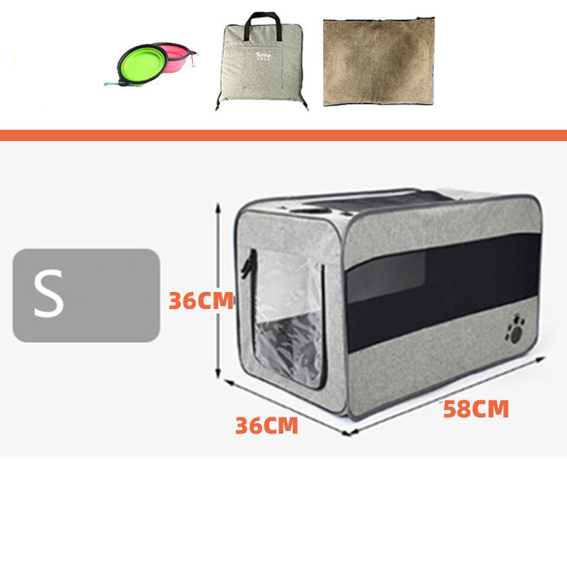 Portable Folding Pet Carrier Bag Travel Bag With Safety Zippers