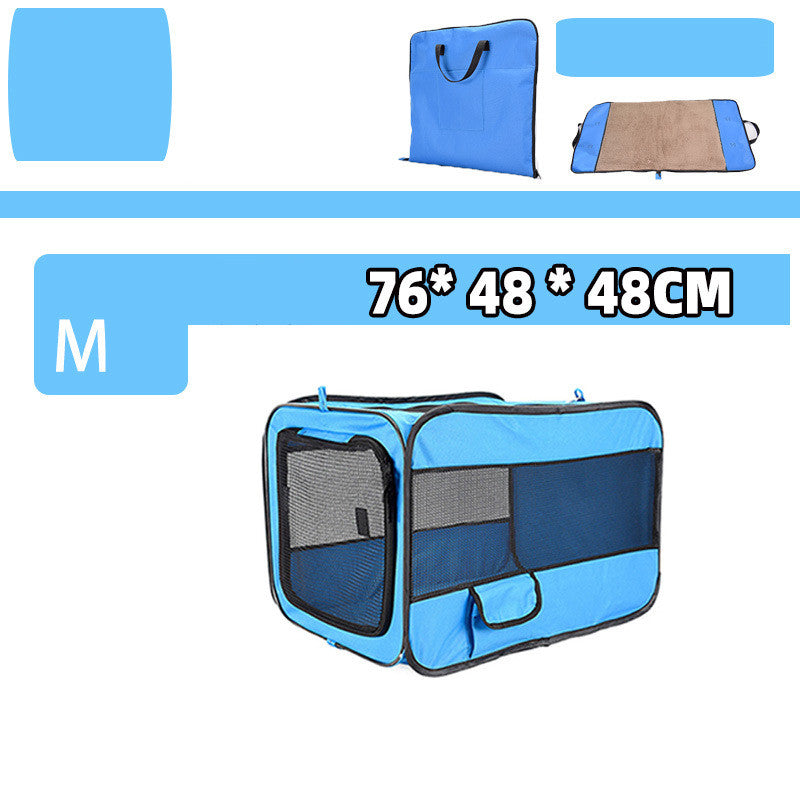 Portable Folding Pet Carrier Bag Travel Bag With Safety Zippers