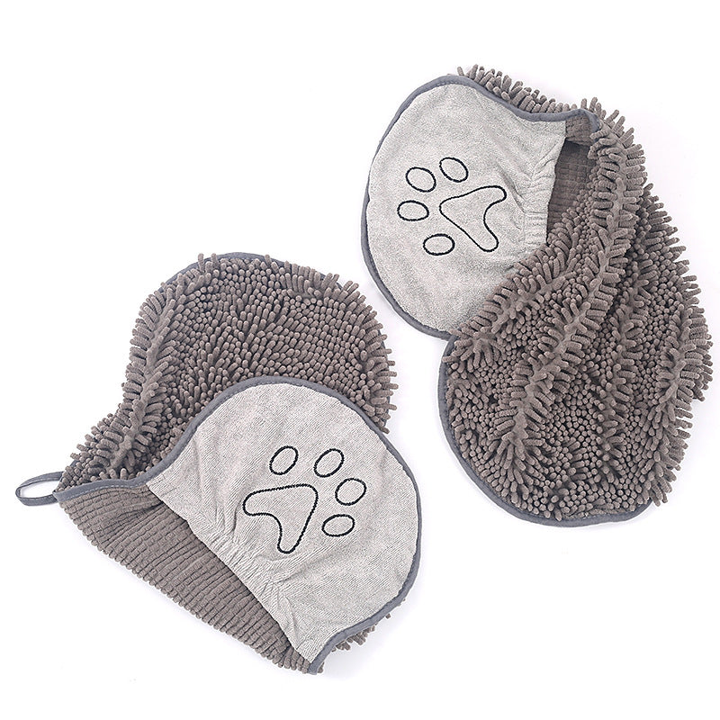 Pet Scrubbing Glove Towel Bath Grooming Brush
